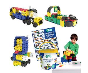 Clics Juguetes de construcción para niños a Partir de 3 años, Juguetes educativos creativos en un Set de 275 Piezas Bloques de construcción para niñas y niños, Juguetes Montessori Stem