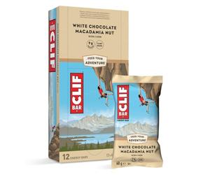 CLIF BAR | Barritas Energéticas | White Chocolate Macadamia Nut | Barrita de Proteína Vegetal para Correr, Entrenar para Maratones, Ciclismo y Deportes de Resistencia | Snack Natural | 12 x 68 g