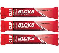 CLIF Bar Clif Bloks Energy Chews Suplementos deportivos de fresa, 2.12 oz (fresa 3 paquetes)