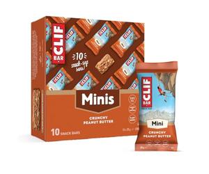 CLIF BAR Minis | Snack Bar | Crunchy Peanut Butter | 4g de Proteínas Vegetales | Barritas Snack para Llevar | 10 x 28 g