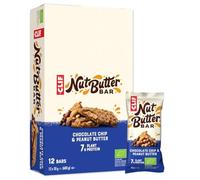 CLIF Nut Butter Bar | Barritas Proteína | Chocolate Chip & Peanut Butter | Orgánica |12 x 50 g