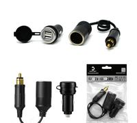 Cliff Top Adaptador extendido (DIN) a Encendedor de Cigarrillos estándar + Cargador USB Dual de 3,3 amperios (no Apto para automóviles)