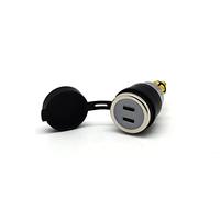 Cliff Top Cargador USB DIN de 28 W PD USB-C y QC 3.0 adaptador de enchufe USB para enchufe DIN, compatible con motocicletas BMW Ducati Triumph