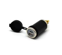 Cliff Top Cargador USB DIN de 36 W PD USB-C y QC 3.0 adaptador de enchufe USB para enchufe DIN, compatible con motocicletas BMW Ducati Triumph (recto)