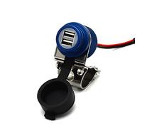 Cliff Top Cargador USB para Motocicleta de 4,6 A y 23 W, de Aluminio con Carga rápida de Dos Puertos, Resistente, Resistente al Agua para manillares de 7/8'' y 1'' (Azul)