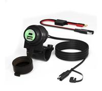 Cliff Top Cargador USB para motocicleta, doble puerto USB, 6 A, 36 W, impermeable, cargador de teléfono con PD USB-C y QC 3.0, interruptor de alimentación magnético, resistente, prevención de drenaje