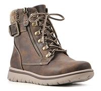 CLIFFS BY WHITE MOUNTAIN Botines de senderismo con cordones acolchados para mujer, Marrón/tela/suéter, 40.5 EU