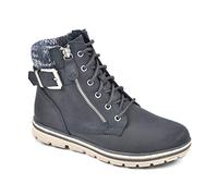 CLIFFS BY WHITE MOUNTAIN Shoes Kelsie Women's Lace-up Hiker Style Bootie, Navy/Fabric, 9 M