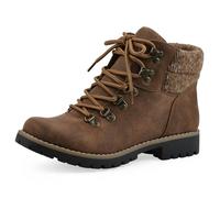 CLIFFS BY WHITE MOUNTAIN Shoes Pathfield - Botines estilo senderismo con cordones para mujer, Coñac/gamuza, 37 EU