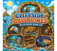 Cliffside Cave Homes Coloring Book with Cozy Ocean Caves, Cute Animal Friends, Seaside Adventures, and Magical Coastal Scenes