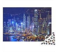 Cliffside Village Puzzles 1000 Piezas Material Reciclado Hong Kong Skyline Adult Jigsaws Desarrolla la Inteligencia de Niños y Niñas Parent Child Juego Activity 52x38cm/1000pcs