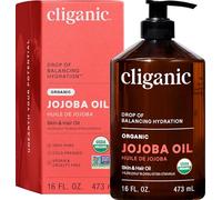 Cliganic Aceite de Jojoba Bio, 100% Puro Ecologico (473ml) prensado en frio, natural vegano, sin hexano | para cabello, cara, cuticulas, pelo, masajes | certificado orgánico vegetal | 90 días garantía