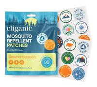 Cliganic Parches de mosquitos (paquete de 90) - Pegatinas de camping para adultos y niños, sin DEET