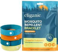 Cliganic Pulseras de microfibra repelentes de mosquitos (paquete de 20) - para adultos y niños, pulseras sin DEET