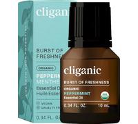Cliganic USDA Organic Peppermint Essential Oil, 100% Pure Natural Undiluted, for Aromatherapy | Non-GMO Verified