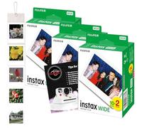 Clikoze Paquete de película instantánea para cámara con película ancha Fujifilm x60 disparos, álbum de fotos ancho Fujifilm para colgar en la pared y tarjeta de consejos de fotografía instantánea