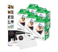 Clikoze Paquete de película para cámara instantánea con mini película x 100 disparos, álbum para colgar en la pared, paño de lente Clikoze y tarjeta de consejos de fotografía instantánea