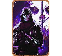 Clilsiatm Cartel de lata de juego vintage, Call of Duty Modern Warfare 2 Ghost Poster,Letrero de metal retro decoración de pared de 8 x 12 pulgadas