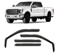 CLIM Art Protectores de Lluvia increíblemente duraderos en Canal compatibles con F250 a F550 Super Duty 2017-2022 Crew Cab, deflectores de Ventana Originales, Viseras de Ventana de ventilación,