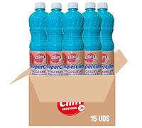 Clim Profesional 15 Fregasuelos Mascotas Concentrado con Acción Reforzada Elimina Olores para Todo Tipo de Suelos. Caja 15 Botellas de 1L
