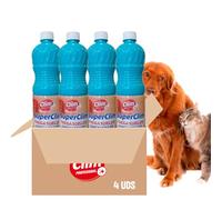 Clim Profesional 4 Fregasuelos Mascotas Concentrado con Acción Reforzada Elimina Olores para Todo Tipo de Suelos. Caja 4 Botellas de 1L