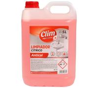 Clim Profesional Limpiador cítrico antical para baños y sanitarios. Acaba con la cal y todo tipo de incrustaciones. Garrafa 5 litros