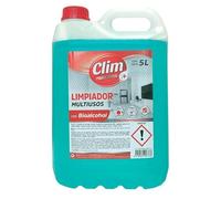 Clim Profesional Limpiador Multiusos con Bioalcohol. Garrafa 5 litros. Limpiador Multisuperficies que aporta Brillo y Aroma Agradable. Suelos, encimeras, cristales, etc.