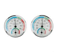 Clima de ambiente para termómetro, higrómetro, dispositivo analógico para uso en interiores con escala de temperatura y humedad fácil de leer, no necesita pilas (2 piezas)