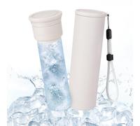 climafusion Hot & Cold Stick, mantiene el enfriamiento de 18 horas para el verano, ultraligera, portátil, de acero inoxidable, color beige
