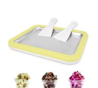 climafusion Rollo de helado para hacer hielo, para hacer hielo, para hacer manualidades, con 2 espátulas, para niños, familia, amarillo