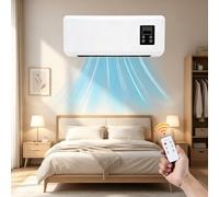 Climafy aire acondicionado portátil con mando a distancia, aire acondicionado de pared reversible dividido, sin unidad exterior, 42 x 18 x 12 cm, mini split aire acondicionado, funciones de