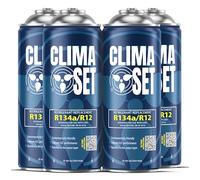 CLIMASET - 4 Recargas de Gas sustituto R134a para Aire Acondicionado - Kit de Recarga de Gas para Aire Acondicionado - Kit de Recarga de Aire Acondicionado para Automóviles