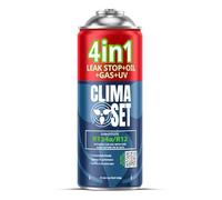 CLIMASET - 4en1: Gas de Recarga para Aire Acondicionado sustituto R134a, Aceite, Sellador de Fugas con Tinte UV - Kit de Recarga de Gas para Aire Acondicionado Y Detección de Fugas