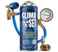 ClimaSet Gas de repuesto R134a para Aire Acondicionado de Coche con manguera y adaptador - para un rendimiento óptimo - respetuoso con la naturaleza - no tóxico - resistente a la corrosión - 170 g