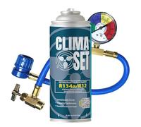 ClimaSet Gas R134a de repuesto para Aire Acondicionado de Coche con manguera - Consciente de la naturaleza - No tóxico - Resistente a la corrosión - Fácil de usar por su cuenta - 170