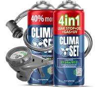 CLIMASET - Kit de recarga de aire acondicionado para coche - 3 en 1 R134a + 4 en 1 R134a + manguera - Para vehículos de 1994 a 2016, manguera moderna y fácil de usar, manómetro