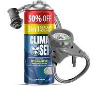 CLIMASET - Kit de Recarga de Aire Acondicionado para Coche - 3 en 1 sustituto R134a + Manguera - para vehículos de 1994 a 2016, Manguera Moderna y fácil de Usar, manómetro