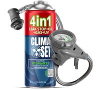 CLIMASET - Kit de recarga de aire acondicionado para coche - Manguera 4 en 1 para R134a - Para vehículos de 1994 a 2016, manguera moderna y fácil de usar, manómetro
