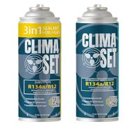 ClimaSet Kit Refrigerante Aire Acondicionado 3 en 1 R134a - - Para Coches 1994 a 2016 - Consciente de la Naturaleza - No Tóxico - Resistente a la Corrosión - 2 Piezas 170 g
