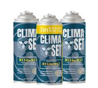 ClimaSet Kit Refrigerante Aire Acondicionado 3 en 1 R134a - - Para Coches 1994 a 2016 - Consciente de la Naturaleza - No Tóxico - Resistente a la Corrosión - 3 Piezas 170 g