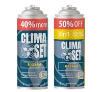 ClimaSet Recambio gas R1234yf - 1x235 g - Kit recarga aire acondicionado coche + R1234yf 3in1-1x 235 g - Sustituto del refrigerante R134a - Gas aire acondicionado coche - ECO