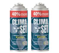 ClimaSet Recambio gas R1234yf - Kit recarga aire acondicionado coche 2x235 g - Sustituto del refrigerante R1234yf - botella refrigerante coche - Gas aire acondicionado coche - ECO