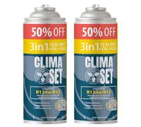 ClimaSet Recambio gas R134a R12 3in1 - Kit recarga aire acondicionado coche 2x235 g - Sustituto del refrigerante R134a - botella refrigerante coche - Gas aire acondicionado coche - ECO