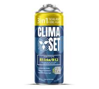 ClimaSet Refrigerante para Aire Acondicionado 3 en 1 R134a con Sellador y Kit de Aceite - Para Coches de 1994 a 2016 - No Tóxico - Resistente a la Corrosión - 1 Pieza - 170 g