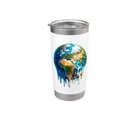Climate Change Earth Melting Planet Global Warming Vaso térmico de acero inoxidable de doble pared