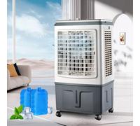 Climatizador 30L 4 en 1 Gran Aire Acondicionado Portátil Sin Tubo Mecánico, 2 Bloques Hielo, Industrial