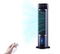 Climatizador Evaporativo 3 en 1, Flujo de Aire de 9.7m/s, Ventilador Interior, con Control Remoto, Pantalla LED, Aire Acondicionado Portatil Silencioso, Perfecto para Dormitorio y Oficina