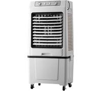 Climatizador Evaporativo 3 en 1 Portátil con Depósito 40L, Oscilación 120°, 3 Velocidades y Cristales de Hielo, Enfriador Industrial para Habitaciones Grandes, Fábricas, Oficinas,Black and White