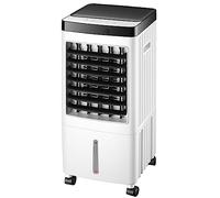 Climatizador Evaporativo 3 en 1, Ventilador con Agua Portátil de 65 W con Capacidad de 10 Litros, 3 Velocidades, 1200 M³/h, Oscilación de 60°, Temporizador y Control Remoto de 7 Horas