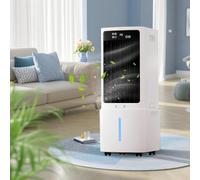 Climatizador Evaporativo de Depósito Extraíble 12L, Unidad 4 en 1 Sin Ventana con 800 m³/h, 3 Velocidades, Temporizador 12H, Oscilación 90°